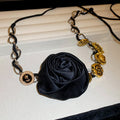 Statement Floral Faux Pearl Choker Necklace, Vintage Light Luxury Fashion Jewelry view 4