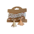 Bohemian Multi Layer Artificial Crystal Beaded Bracelet Vintage Geometric Tassel Design view 5