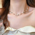 French Style Dopamine Baroque Pearl Zinc Alloy Geometric Choker Necklace For Women view 3