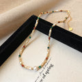 French Style Dopamine Baroque Pearl Zinc Alloy Geometric Choker Necklace For Women view 2