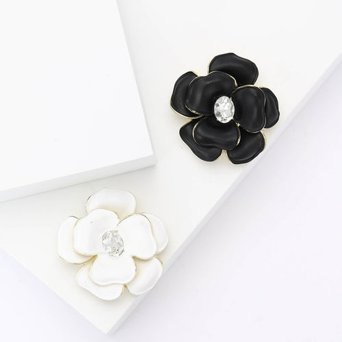 Alloy Enamel Flower Brooch For Women's Suits And Cardigans