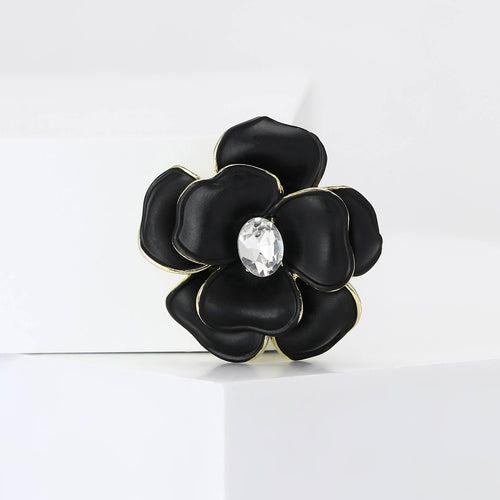 Alloy Enamel Flower Brooch For Women's Suits And Cardigans