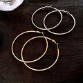Smooth Metal Round Hoop Earrings With Silver Pins Minimalist Korean Geometric Cool Style view 1