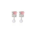Elegant Butterfly Enamel Alloy Studs With Faux Pearl Drops, Light Luxury Summer Women's Earrings view 5
