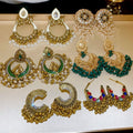 Ethnic Style Hollow Teardrop Tassel Faux Pearl Drop Earrings Vintage Light Luxury Stud Jewelry view 1