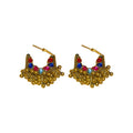Ethnic Style Hollow Teardrop Tassel Faux Pearl Drop Earrings Vintage Light Luxury Stud Jewelry view 5