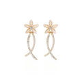 Elegant Floral Pearl Rhinestone Tassel Alloy Silver Needle Earrings For Women Light Luxury Summer Earrings view 5