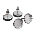 12mm Stainless Steel Serrated Ear Stud Tray Base Pins For DIY Earring Accessories Earrings view 5