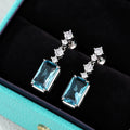 European American Rectangular Elegant Drop Earrings, Best Selling Mid Long Women Ear Jewelry view 2
