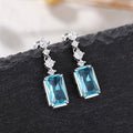 European American Rectangular Elegant Drop Earrings, Best Selling Mid Long Women Ear Jewelry view 5