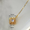 French Vintage Hollow Four Leaf Clover Necklace And Earrings Set, Lace Style Women's Jewelry view 4