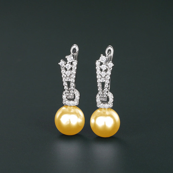 Vintage Faux Pearl Ear Cuff Earrings, French Style Elegant Socialite Clip On Fashion Jewelry