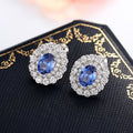 Vintage Oval Stud Earrings For Women European Royal Classic Queen Princess Ear Jewelry view 5