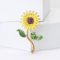 Alloy Enamel Sunflower Brooch Pin For Women's Fashion Apparel view 2