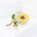 Alloy Enamel Sunflower Brooch Pin For Women's Fashion Apparel view 3