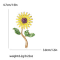 Alloy Enamel Sunflower Brooch Pin For Women's Fashion Apparel view 6