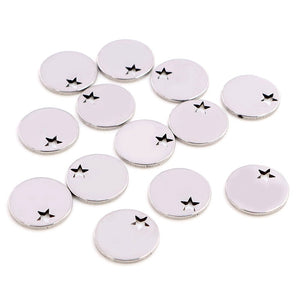 13mm Stainless Steel Small Round Two Piece Pendant Charm For DIY Bracelet Necklace, 1g