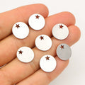 13mm Stainless Steel Small Round Two Piece Pendant Charm For DIY Bracelet Necklace, 1g view 3