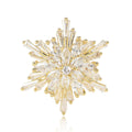 Copper Zircon Snowflake Brooch For Women's Fashion Garment Accessories view 5