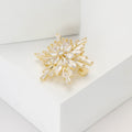 Copper Zircon Snowflake Brooch For Women's Fashion Garment Accessories view 3