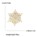 Copper Zircon Snowflake Brooch For Women's Fashion Garment Accessories view 6