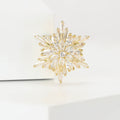Copper Zircon Snowflake Brooch For Women's Fashion Garment Accessories view 2