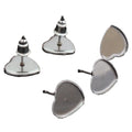 12mm Stainless Steel Heart Tray Base For DIY Stud Earrings Jewelry Findings, No Ear Backs, 0.6g view 5