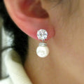 French Retro Faux Pearl Stud Earrings, Fashion Simple Small Refined Earrings For Women view 1