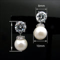 French Retro Faux Pearl Stud Earrings, Fashion Simple Small Refined Earrings For Women view 4