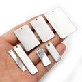 Stainless Steel Rectangle Pendant Smooth Single Hole Logo Tag For DIY Necklace Jewelry Accessories view 2