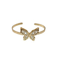 Sparkling Rhinestone Butterfly Open Cuff Alloy Bangle, Elegant Light Luxury Arm Bracelet for Women view 5