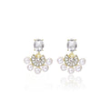 Elegant Luxury French Vintage Pearl Semi Circle Rhinestone Crystal Gold Alloy Stud Drop Earrings view 5