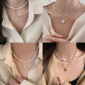French Light Luxury Bow Faux Pearl Necklace For Women Elegant Clavicle Chain Jewelry view 2