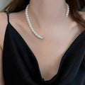 French Light Luxury Bow Faux Pearl Necklace For Women Elegant Clavicle Chain Jewelry view 3