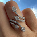 European Light Luxury Floral Bud Ring Plant Flower Design Elegant Celebrity Style Jewelry view 1