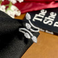 European Light Luxury Floral Bud Ring Plant Flower Design Elegant Celebrity Style Jewelry view 2
