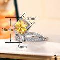 Micro Pave Zircon Crown Ring Luxury Queen Princess Waterdrop Design Women's Statement Ring view 4