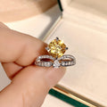 Micro Pave Zircon Crown Ring Luxury Queen Princess Waterdrop Design Women's Statement Ring view 6
