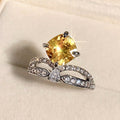 Micro Pave Zircon Crown Ring Luxury Queen Princess Waterdrop Design Women's Statement Ring view 2