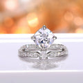 Micro Pave Zircon Crown Ring Luxury Queen Princess Waterdrop Design Women's Statement Ring view 3