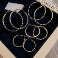 Chic Minimalist Alloy Round Hoop Earrings With Silver Posts, Geometric Summer Fashion Jewelry view 4