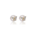 Elegant Korean Style Detachable Pearl Butterfly Zircon Rhinestone Gold Alloy Stud Earrings view 5