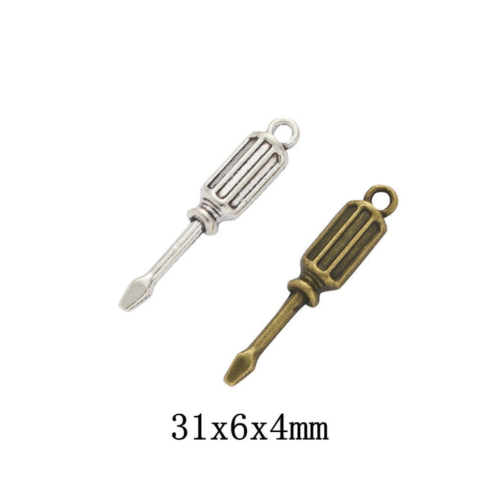 Zinc Alloy Screwdriver Charm Pendant for DIY Necklace Bracelet Jewelry Making