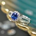 Light Luxury Geometric Flower Double Layer Ring, French Noble Style Fashion Women's Jewelry view 1