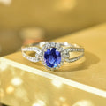Light Luxury Geometric Flower Double Layer Ring, French Noble Style Fashion Women's Jewelry view 2