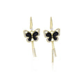 Elegant Light Luxury Hollow Butterfly Rhinestone Tassel Drop Dangle Alloy Fish Hook Earrings view 5