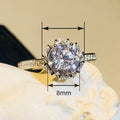 Luxury Korean Sunflower Wedding Ring For Women, Sparkling Fashion Index Finger Jewelry view 4