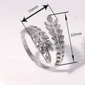 European American Leaf Shape Open Adjustable Ring, Simple Metallic Forest Style Finger Jewelry view 4