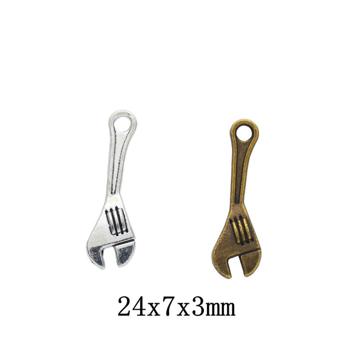 Zinc Alloy Wrench Charm Pendant No.746492 for DIY Necklace Bracelet Jewelry Making