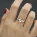 Light Luxury French Court Style Geometric Simulated Moonstone Ring For Women view 5